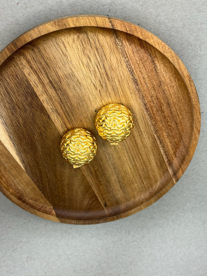 Luxe Round Gold Stud Earrings