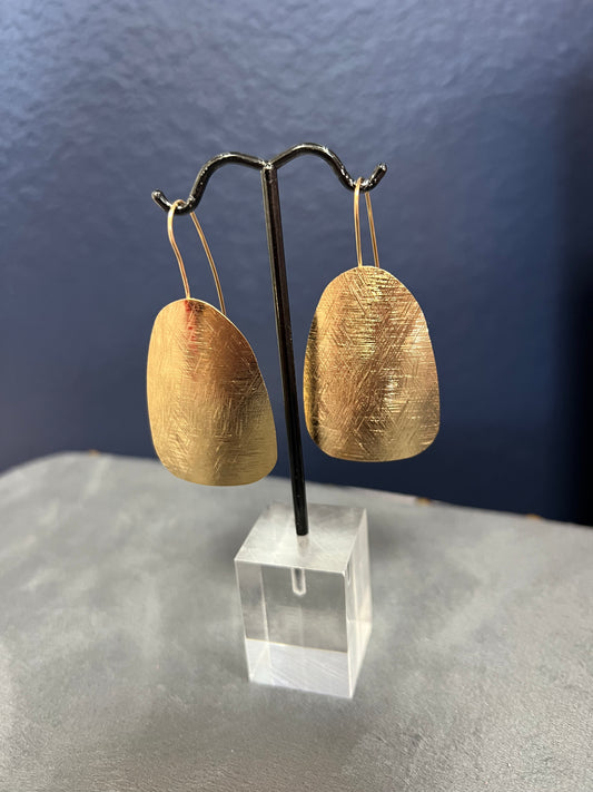 Matte Textured Flat Earring (Gold and Silver)