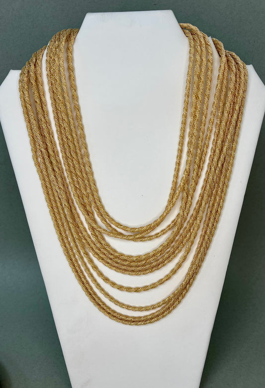 Multi Gold Strand Magnetic Necklace