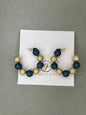 Navy & Gold Bead Hoops