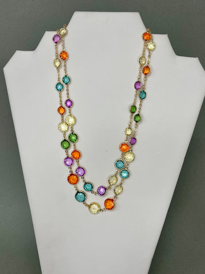 Gold Double Colored Necklace
