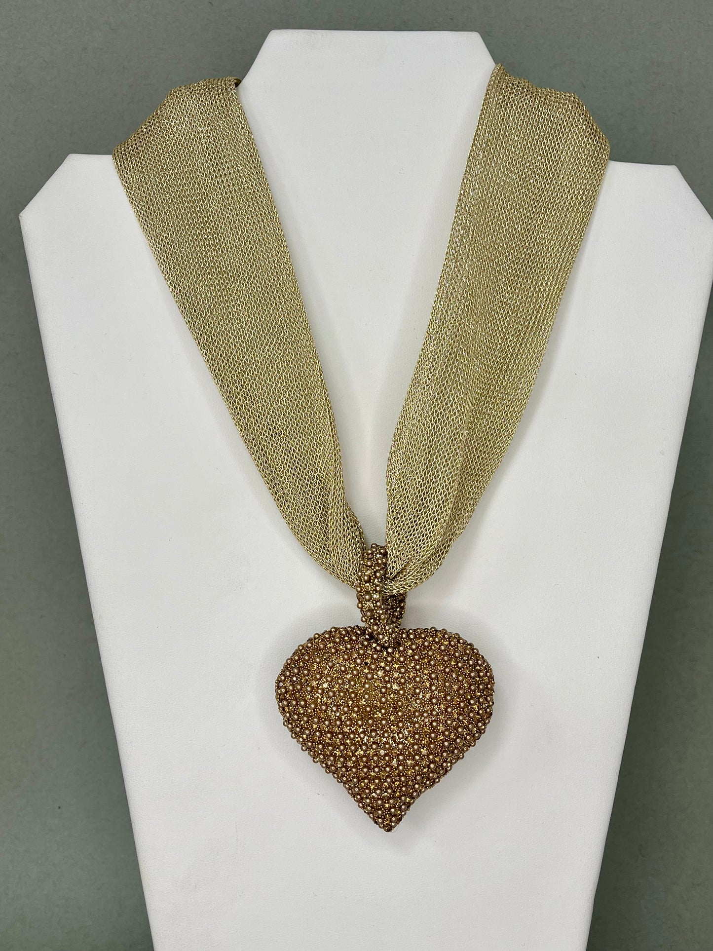 Gold Rope Heart Necklace
