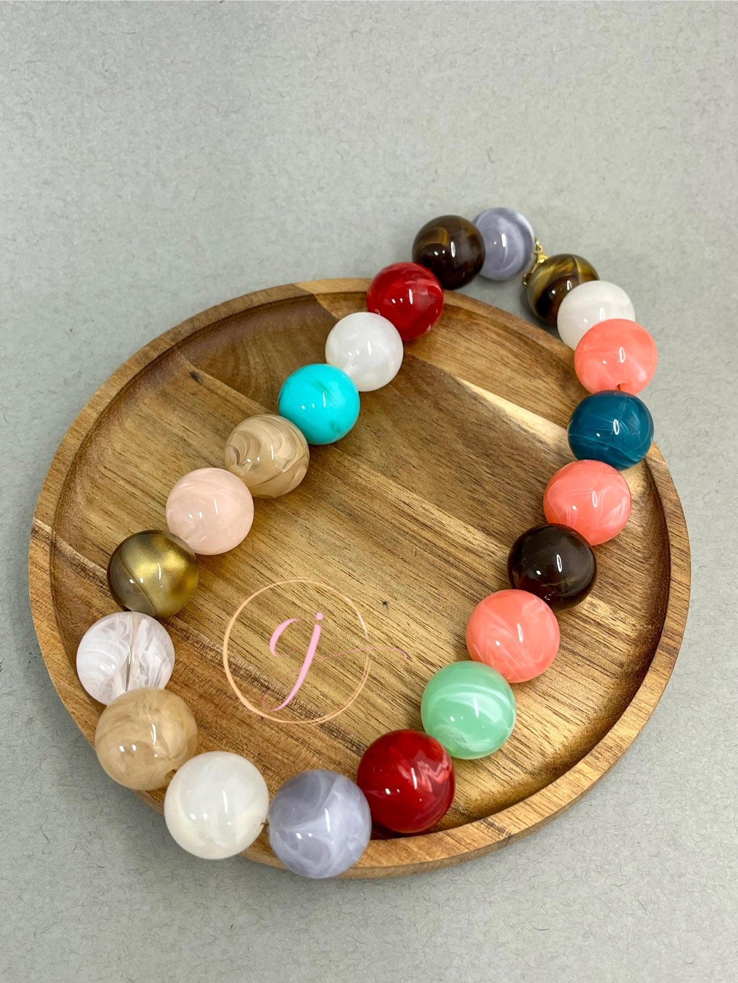 Neutral Colored Bead Necklace