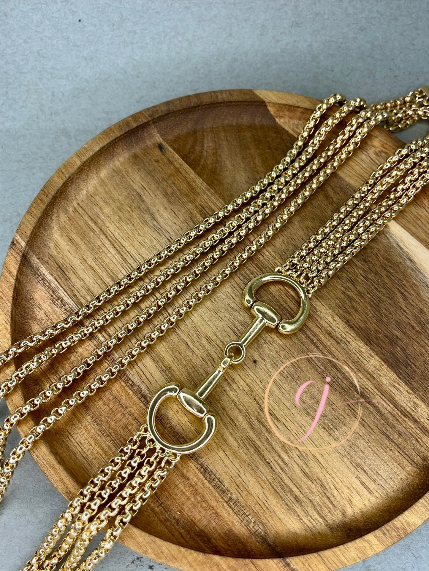 Gold Layered Chain with Horse Bit