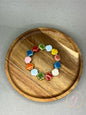 Multi Colored Ceramic Shell Stretch Bracelet