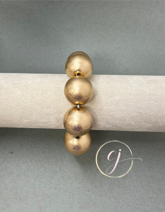 Soft Finish Large Gold Stretch Bracelet
