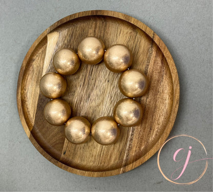 Soft Finish Large Gold Stretch Bracelet