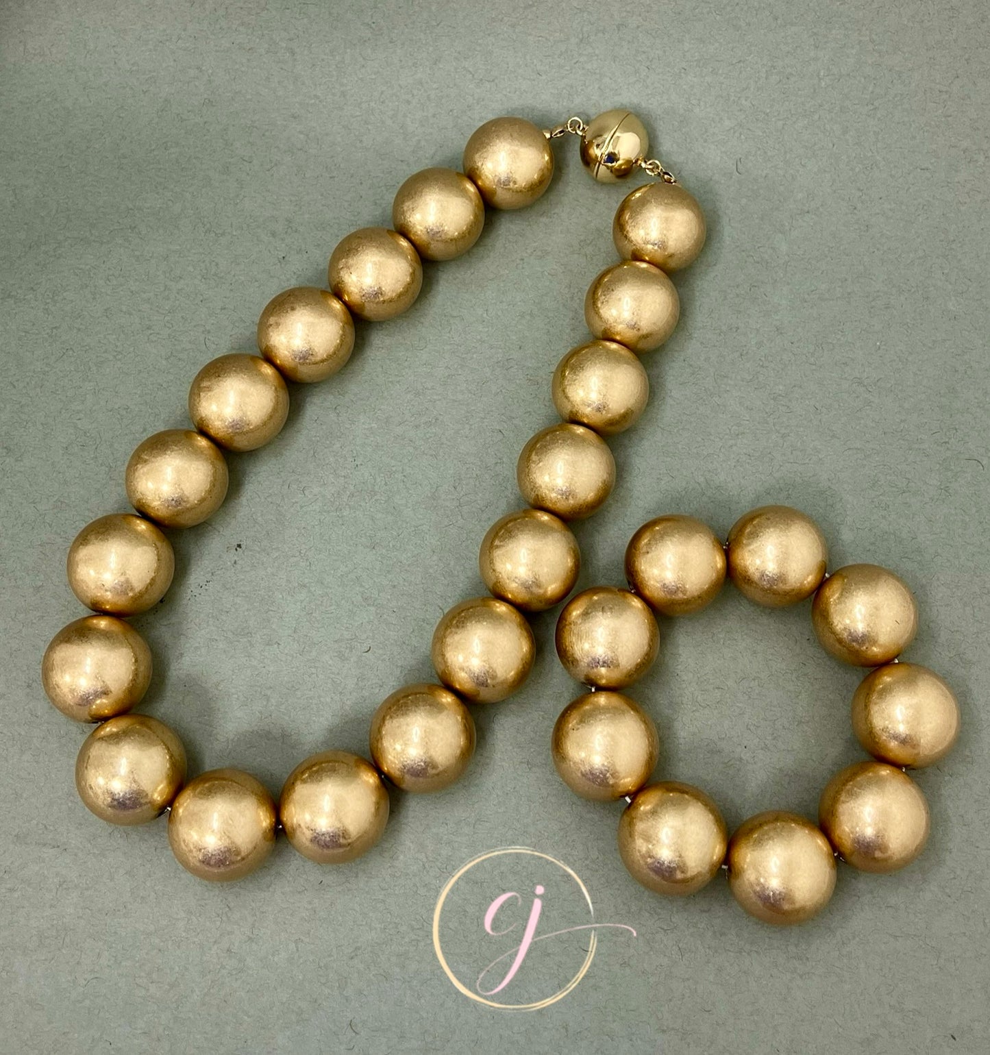 Soft Finish Large Gold Stretch Bracelet