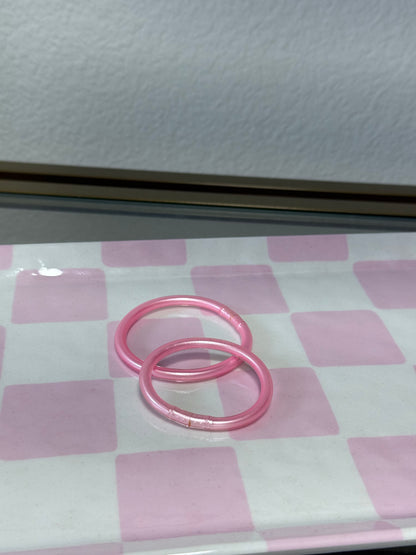 Set of 2 Little Girls Bracelets (Pink, Silver, Gold)