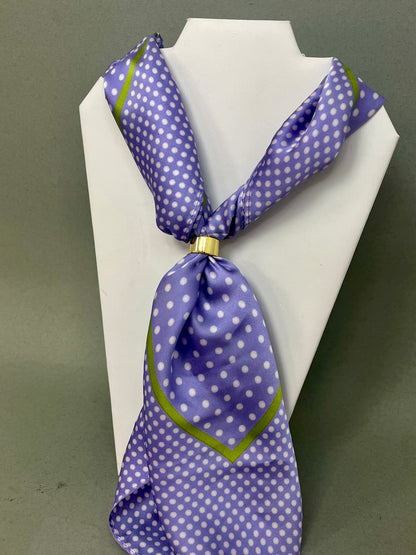 Purple & Green Neck Scarf With Holder