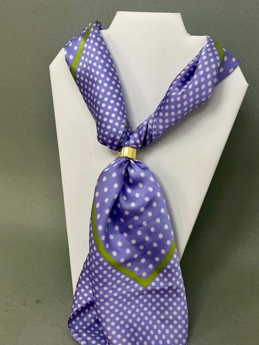 Purple & Green Neck Scarf With Holder