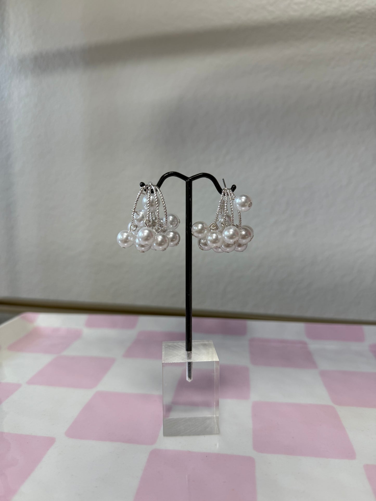 Mini Pearl Cluster Hoop (Gold and Silver)