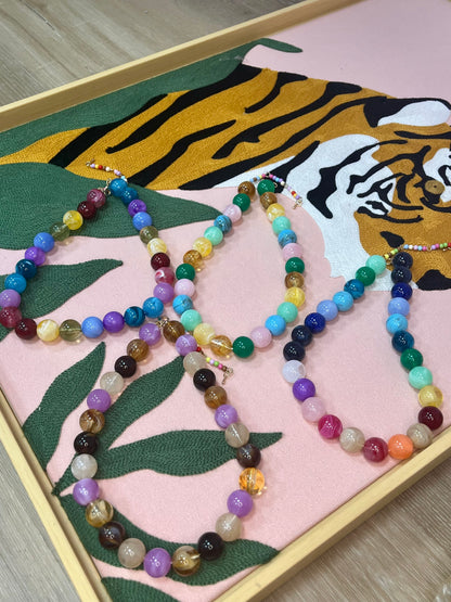 Large Multi Colored Bead Necklace