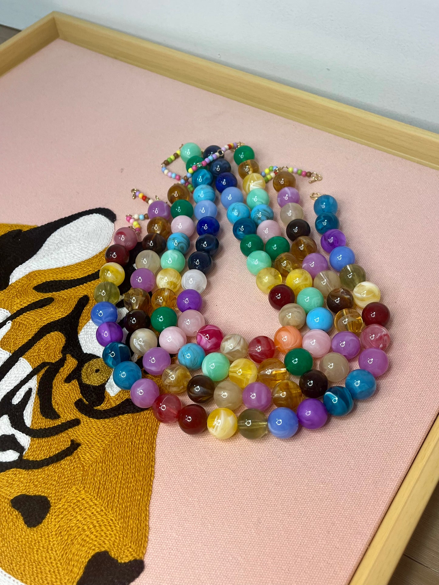 Large Multi Colored Bead Necklace