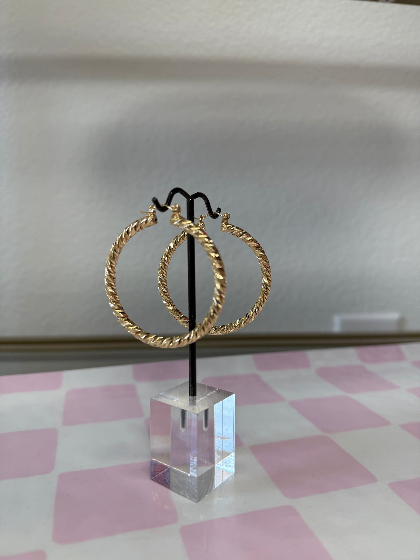 Medium Rope Shiny Twist Hoop (Gold and Silver)
