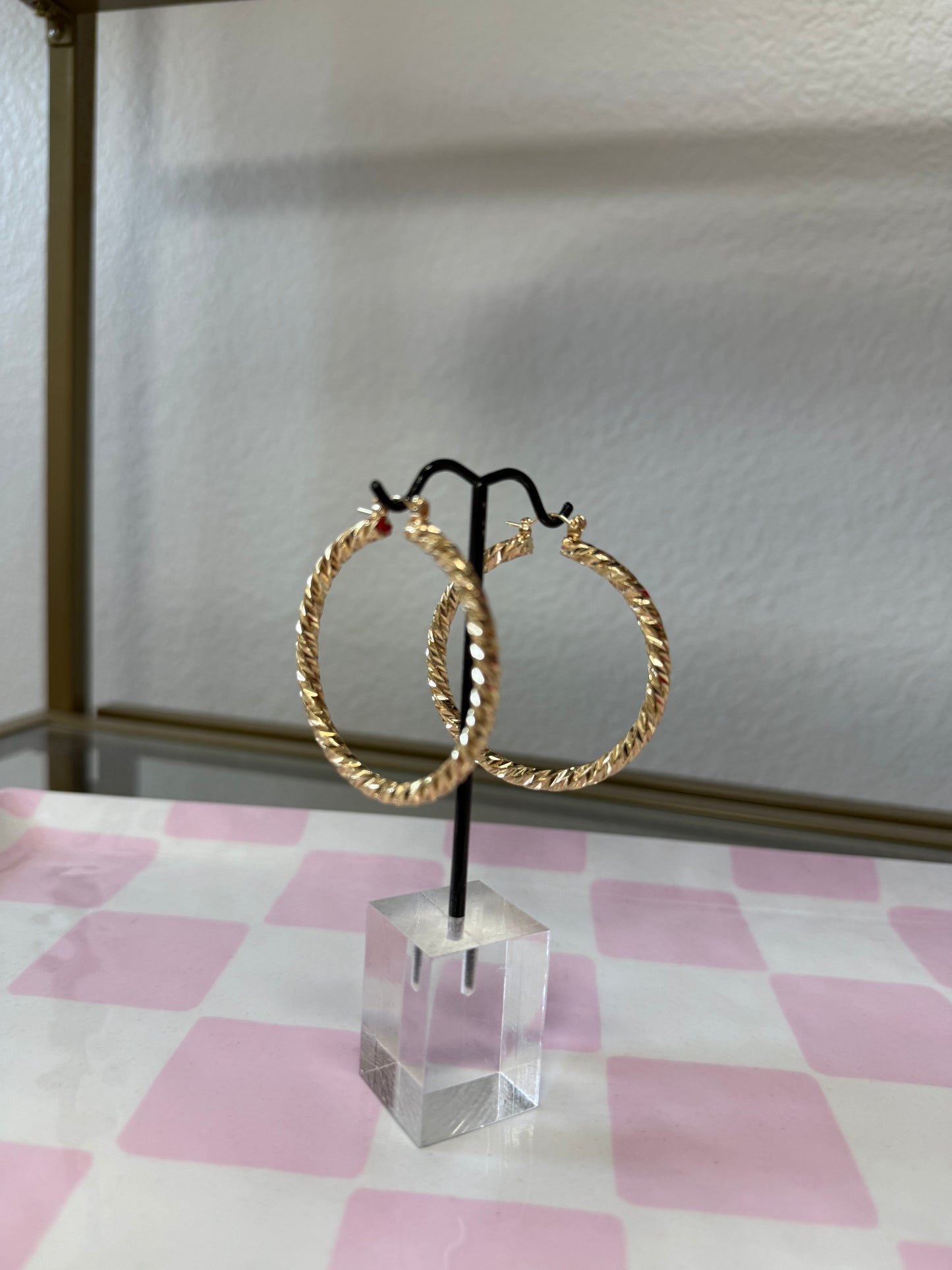 Medium Rope Shiny Twist Hoop (Gold and Silver)