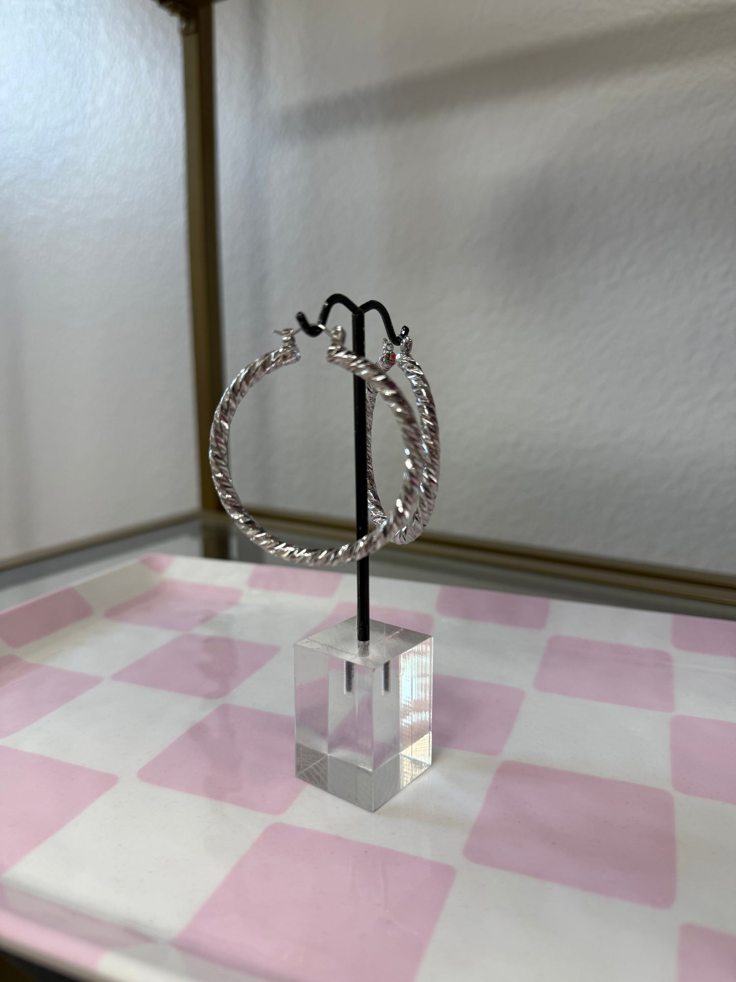 Medium Rope Shiny Twist Hoop (Gold and Silver)