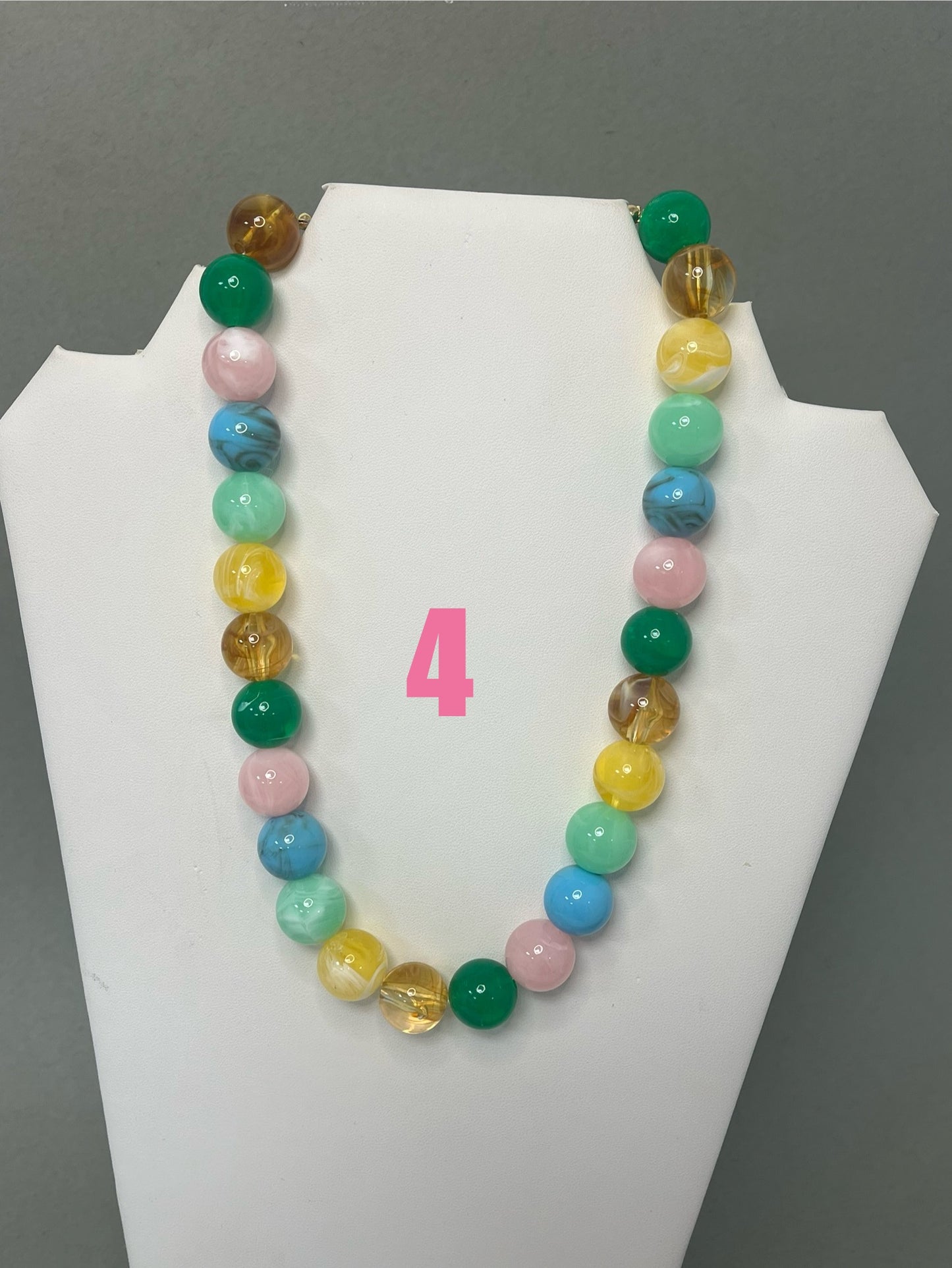 Large Multi Colored Bead Necklace