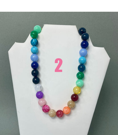Large Multi Colored Bead Necklace