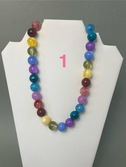 Large Multi Colored Bead Necklace