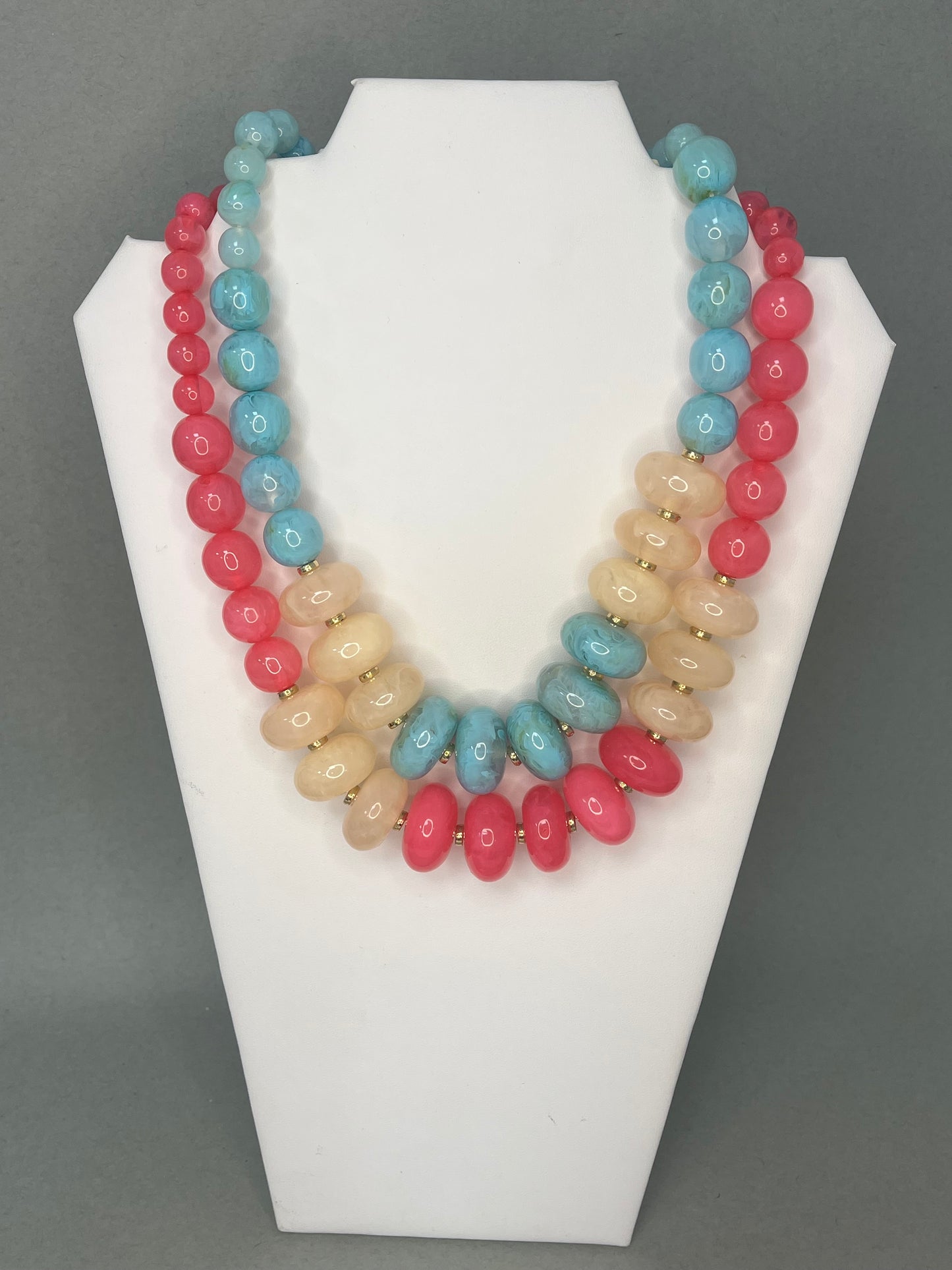 Multi Size Bead Necklace- 2 colors