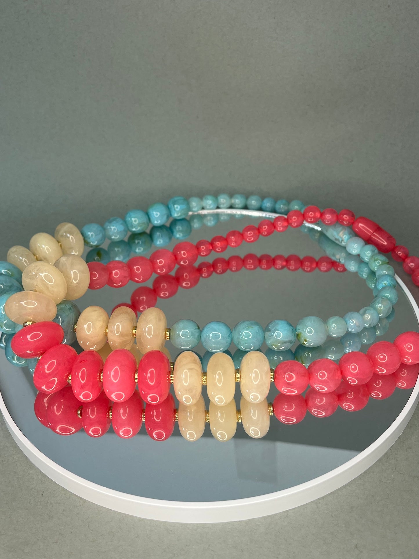 Multi Size Bead Necklace- 2 colors