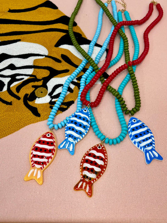 Beaded Fish Necklace