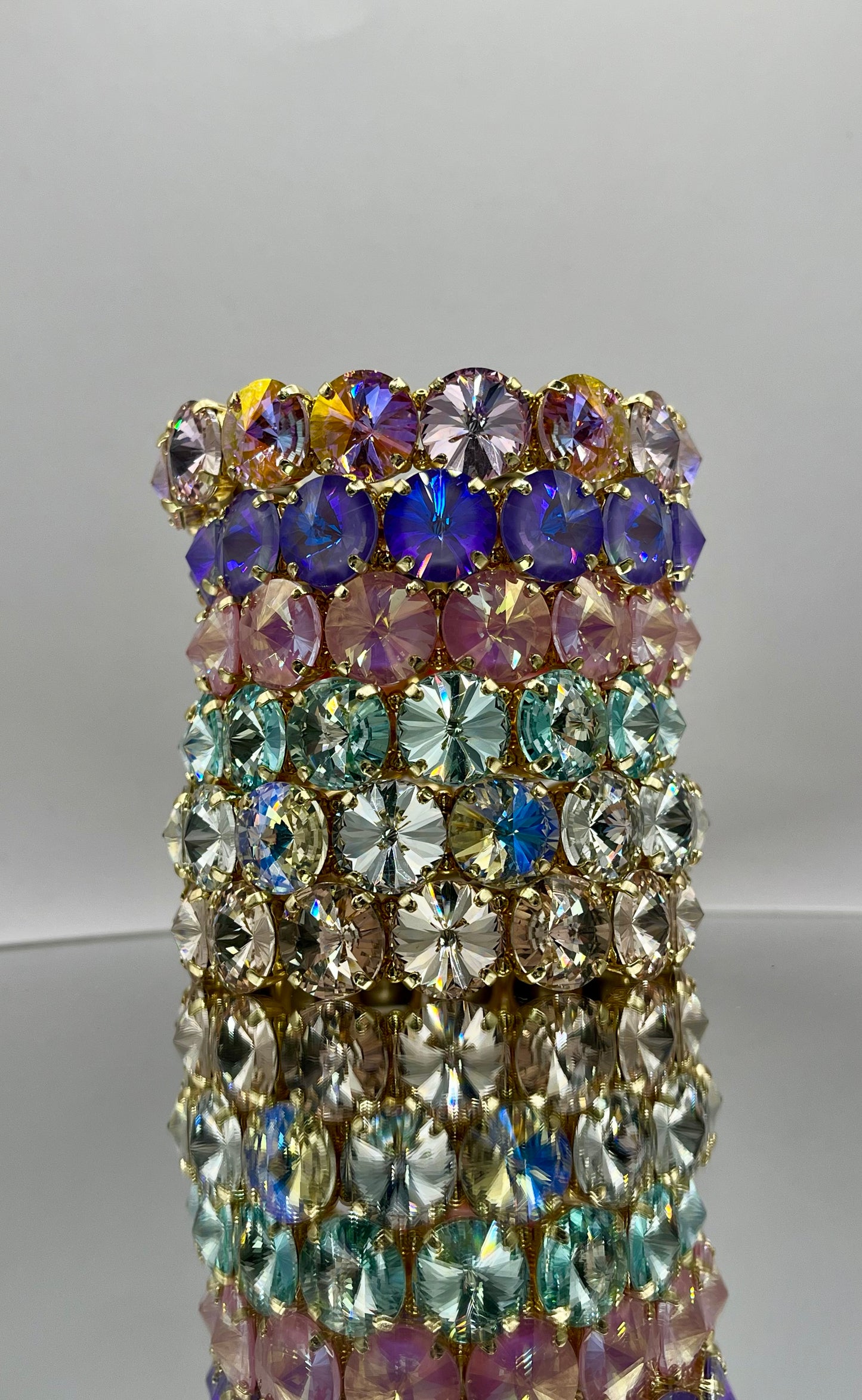 Large Crystal Stretchy Bracelet- 6 Colors