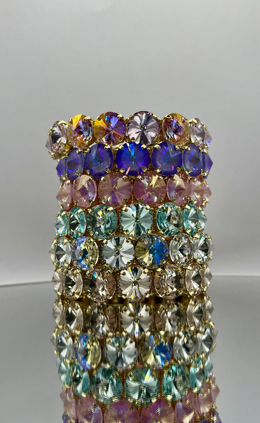 Large Crystal Stretchy Bracelet- 6 Colors