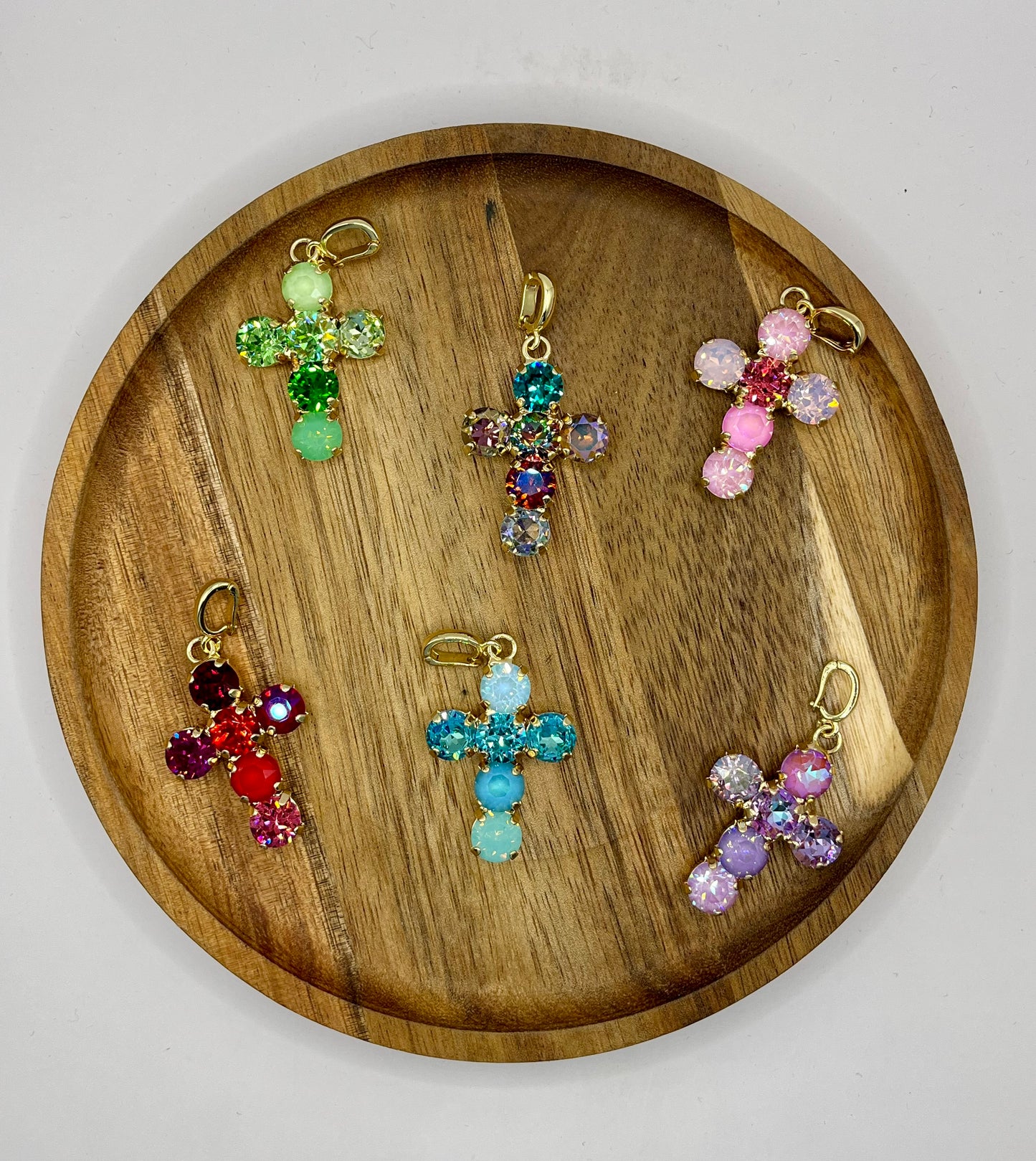 Crystal Cross Pendant- 6 Colors