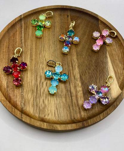 Crystal Cross Pendant- 6 Colors