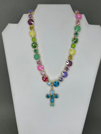 Magnetic Multi Size Crystal Necklace- 3 colors