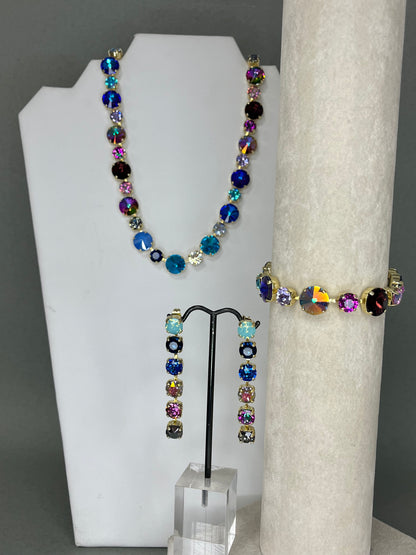 Magnetic Multi Size Crystal Necklace- 3 colors