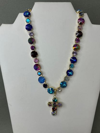 Magnetic Multi Size Crystal Necklace- 3 colors
