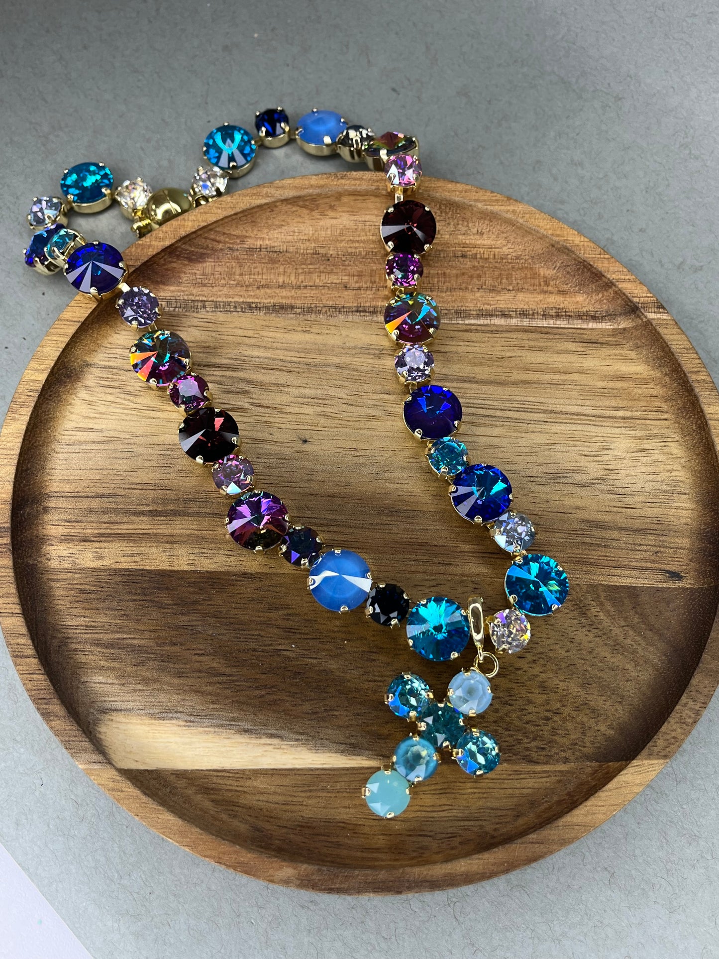 Crystal Cross Pendant- 6 Colors