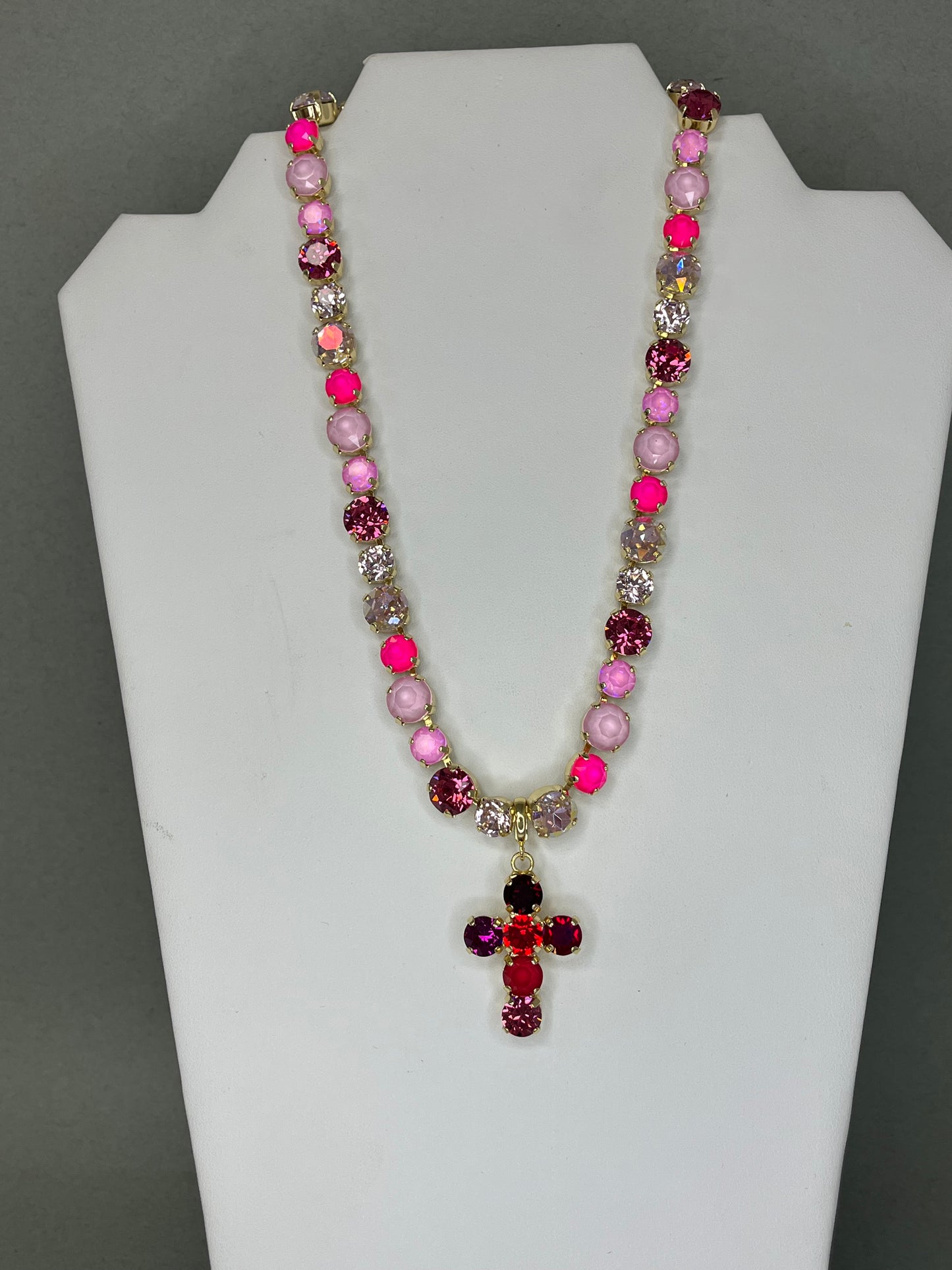 Crystal Cross Pendant- 6 Colors