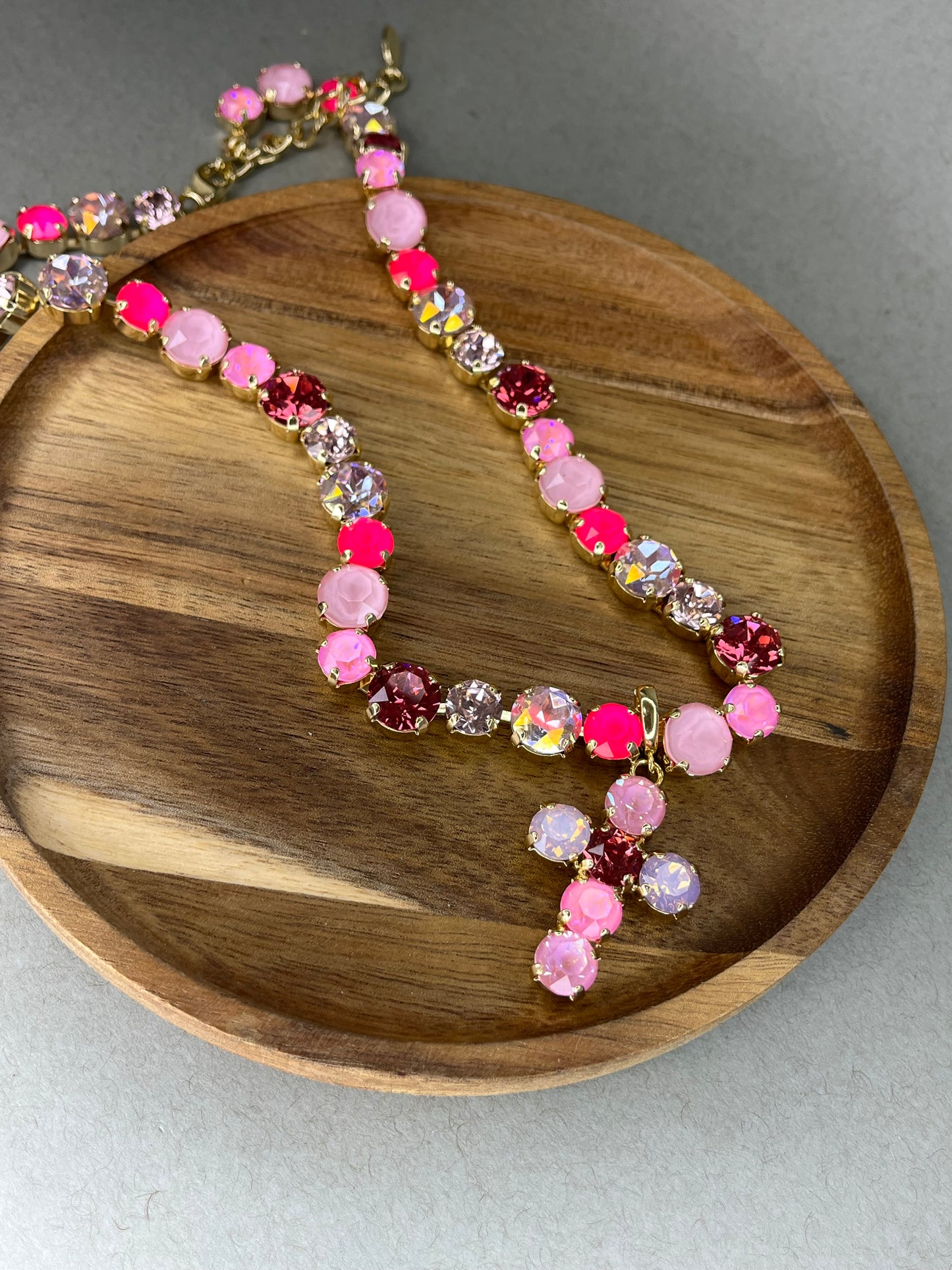 Crystal Cross Pendant- 6 Colors