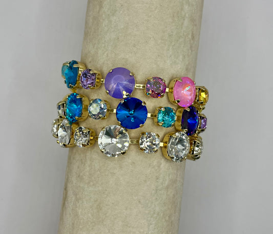 Magnetic Multi Size Crystal Bracelet- 3 colors