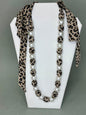 Leopard Pearl Scarf Necklace