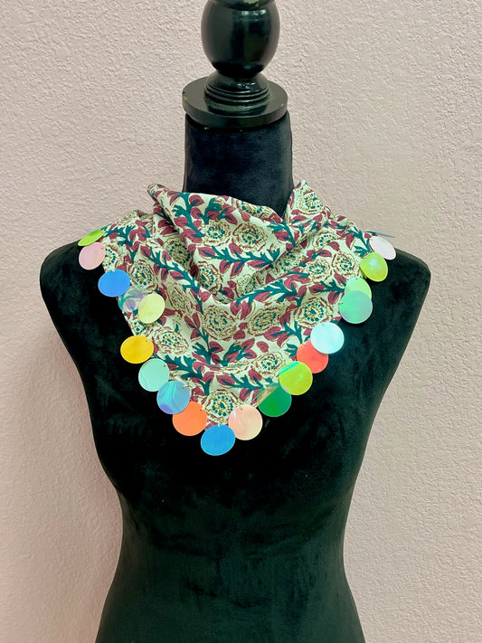 Handmade Sequin Fabric Scarf