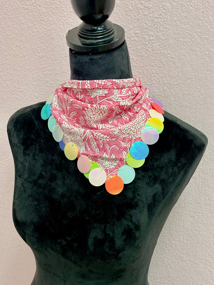 Handmade Sequin Fabric Scarf