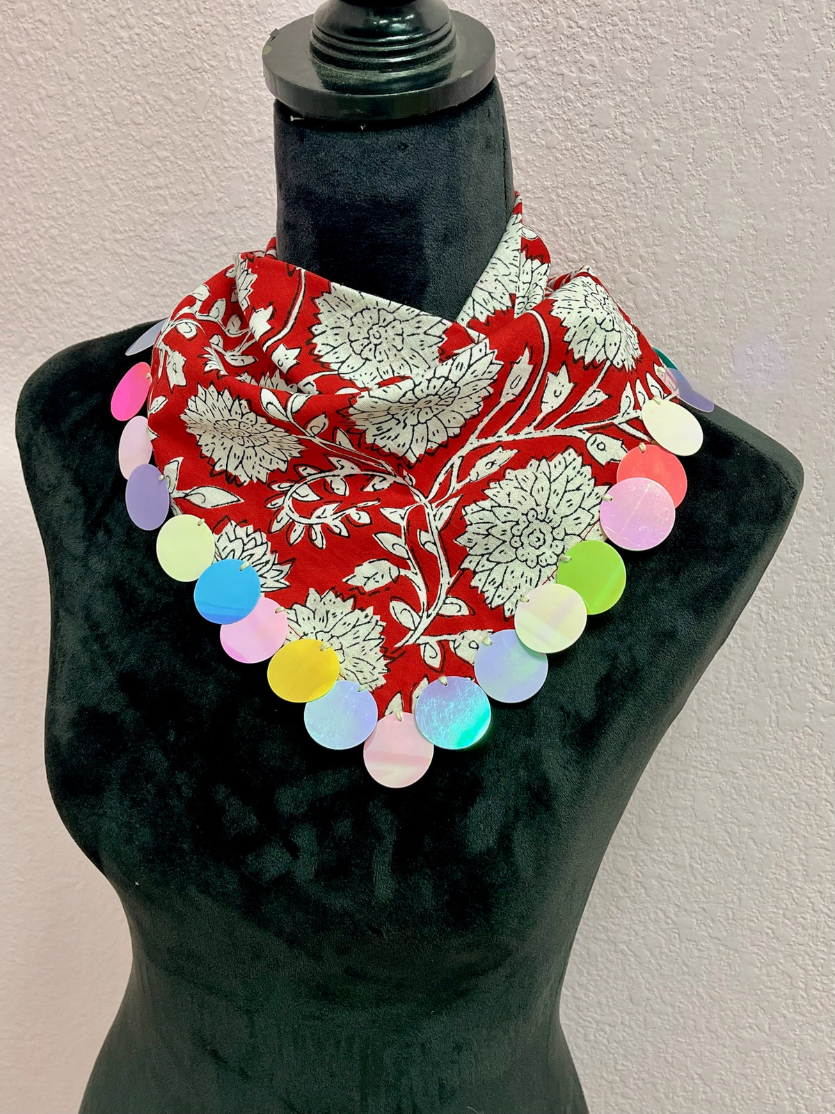 Handmade Sequin Fabric Scarf