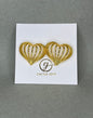 Gold Open Heart Stud Earrings
