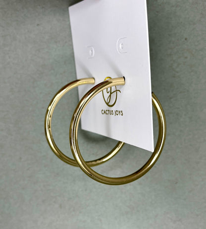 Gold Medium Solid Hoops