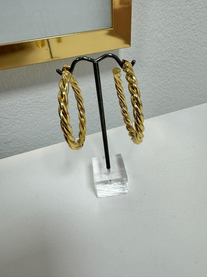 Gold Twist Hoops FS
