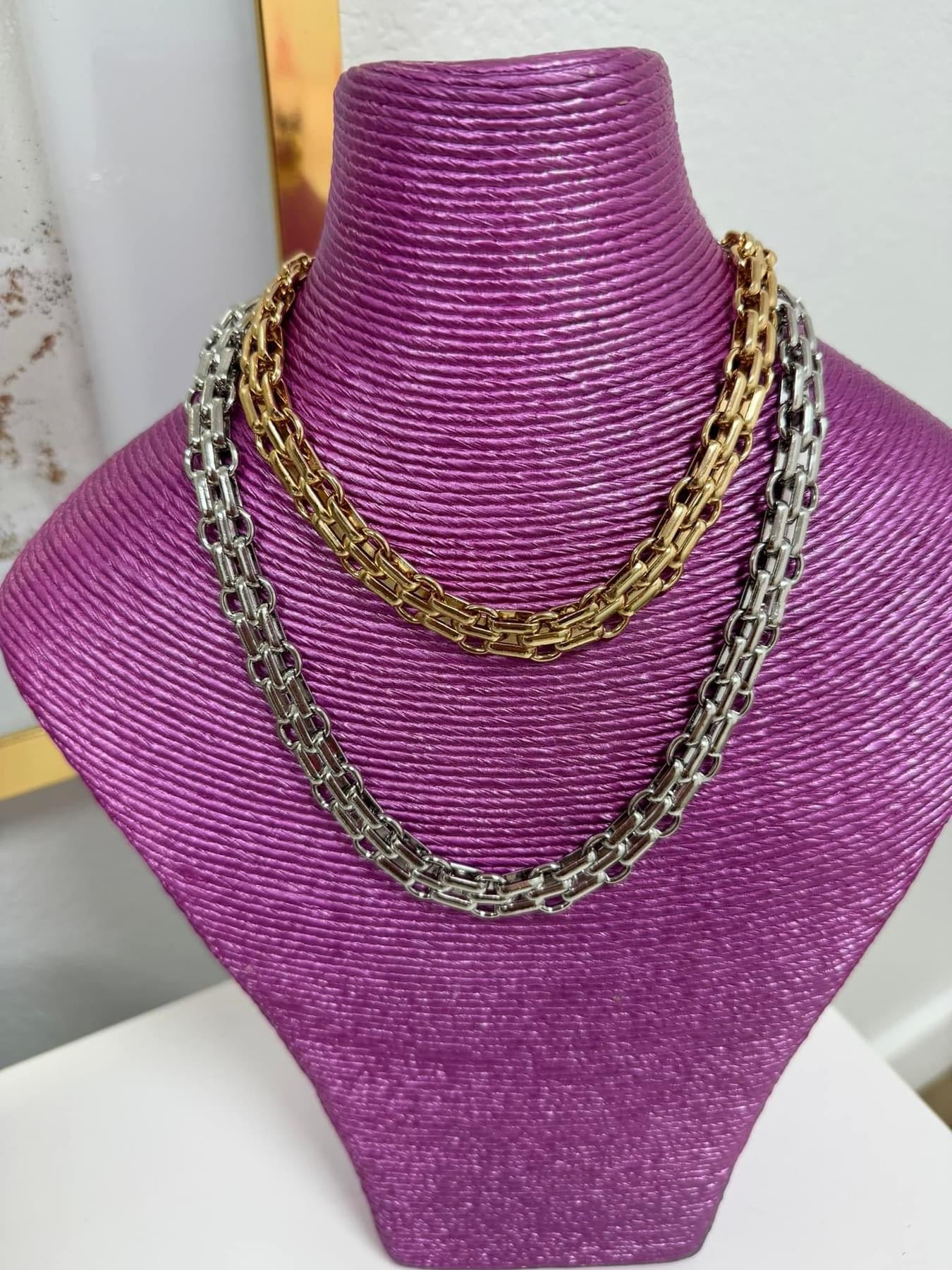 Double Strand Necklace (Silver and Gold)