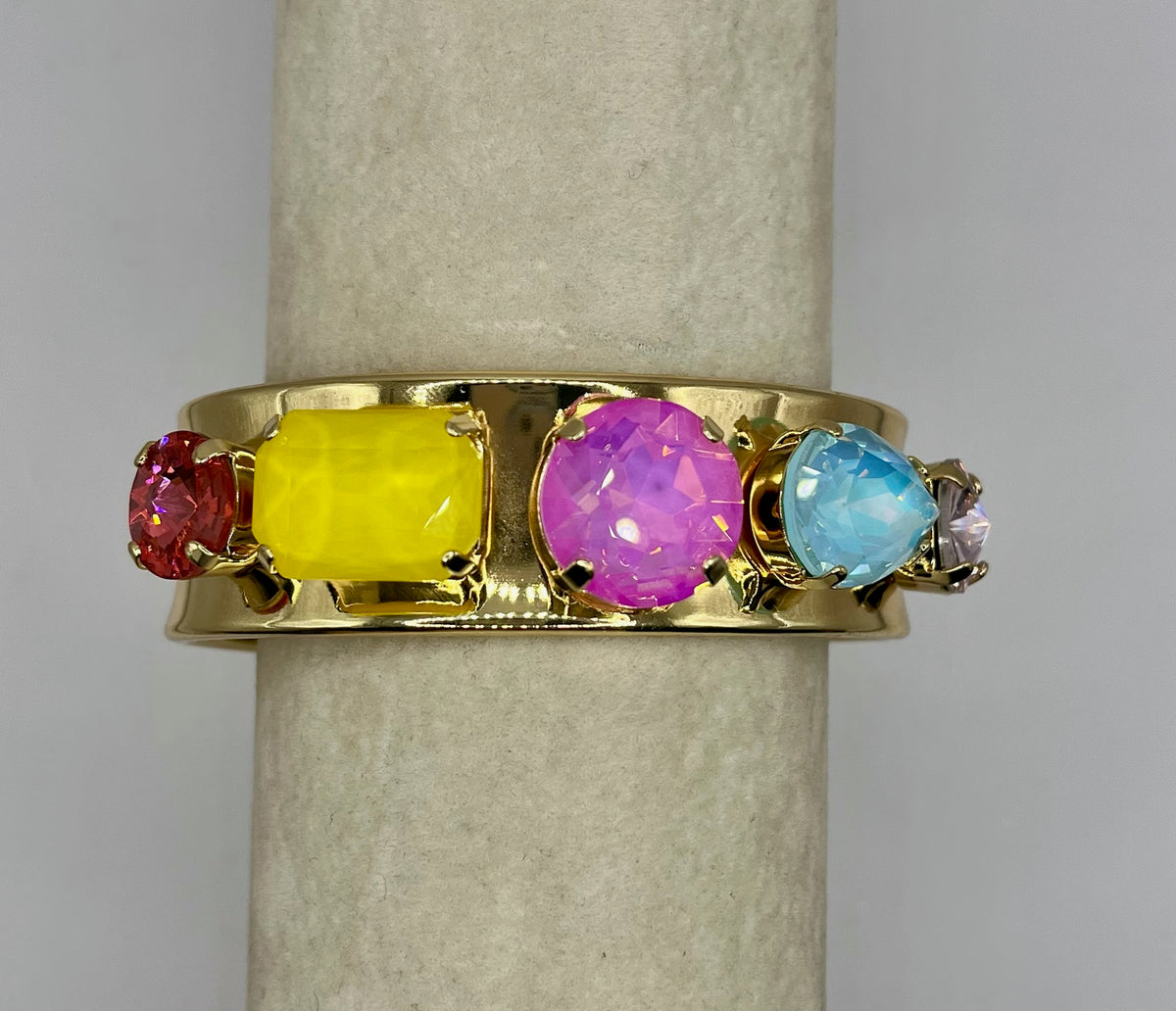 Large Multi Stone Cuff Bracelet