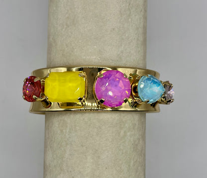 Large Multi Stone Cuff Bracelet