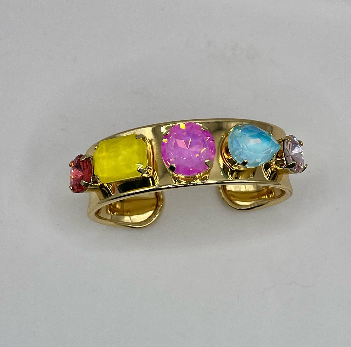 Large Multi Stone Cuff Bracelet