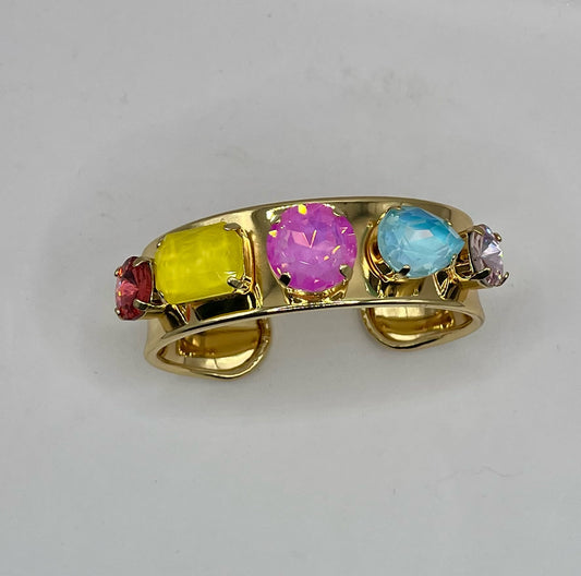 Large Multi Stone Cuff Bracelet